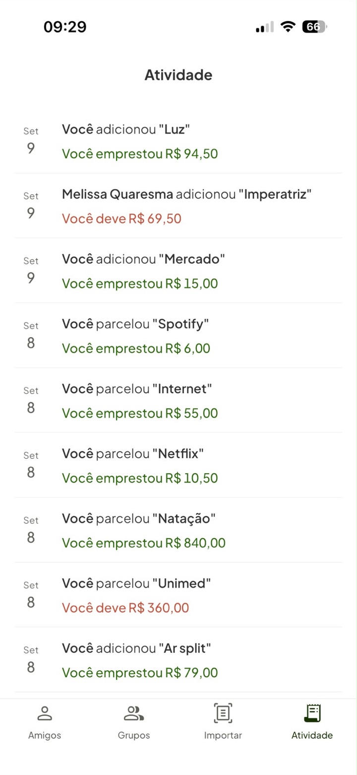 Tela de atividade